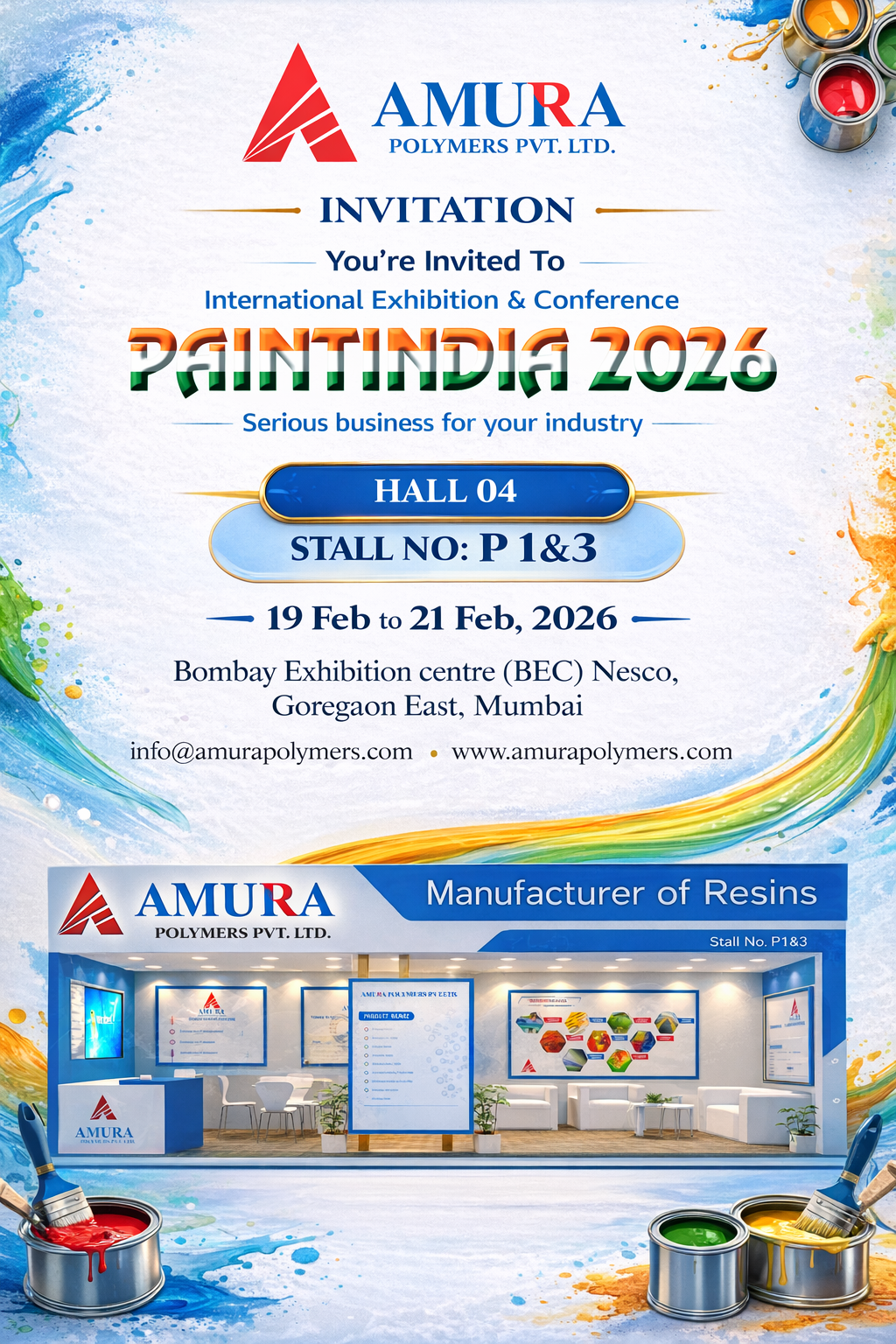 PaintIndia 2026 Exhibition Poster